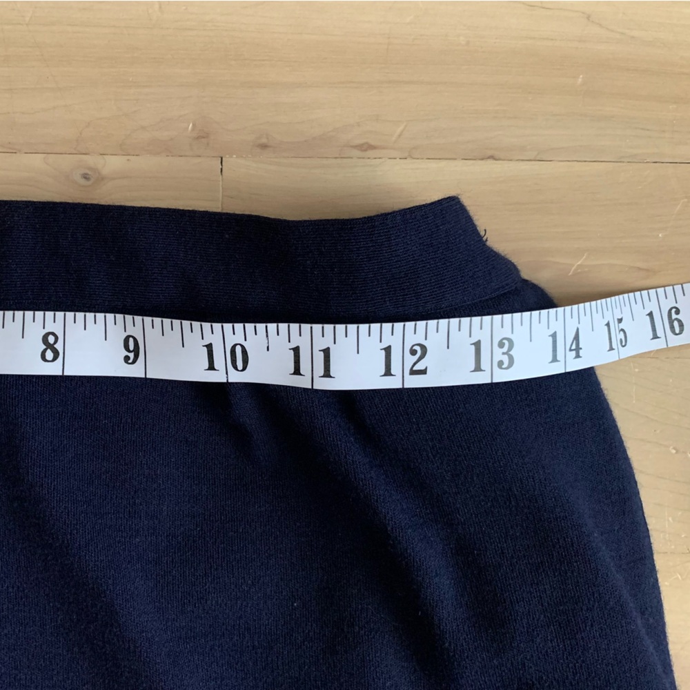 ALFRED SUNG - Navy Wool Pencil Skirt Midi Minimalist Tailored Designer - Picture 7 of 10
